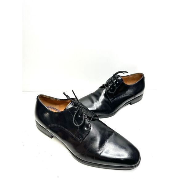 Ted Baker Shoes Mens Size 8US Black Leather Water Resistant Plain Toe Derby‎ - Picture 4 of 10